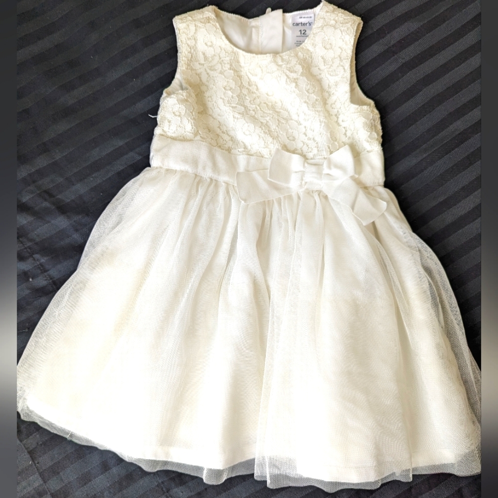 Carter's Cream Lace W/Tiered Skirt Size 12 Mos